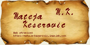 Mateja Keserović vizit kartica